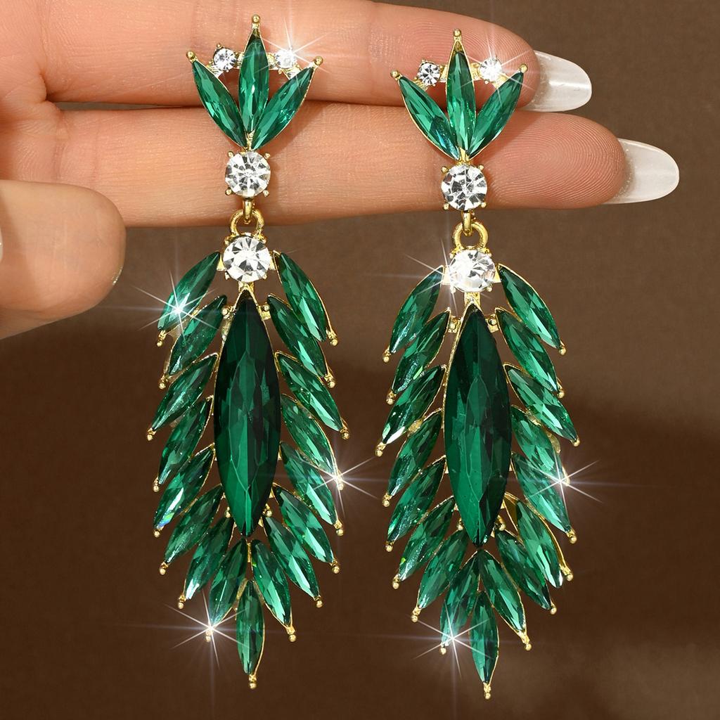 Geometric Crystal Earrings Light Luxury High-End Temperament Women'S Earrings Design Sense Niche Earrings