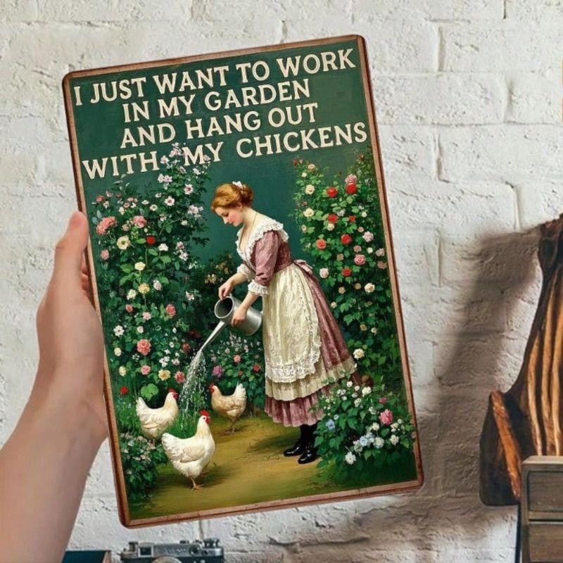 Vintage Metalen Blik Wandposter Bord 20x30cm