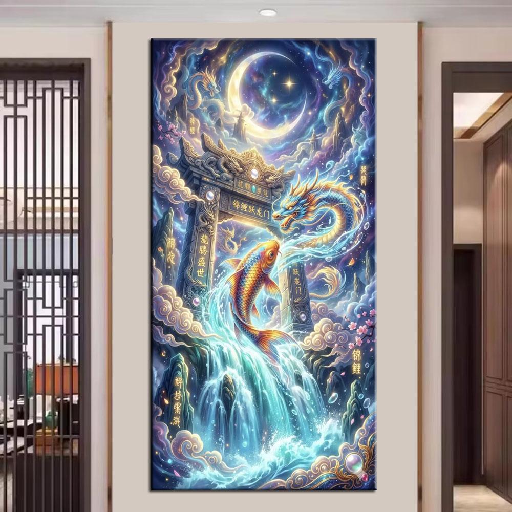 Beautiful Koi Fish and Flowers Picture DIY Diamond Painting Cross Stitch Full Drills Diamond Mosaic New Collection Home Decor