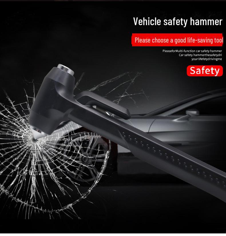 Car Safety Hammer Tool with Base - Window Breaker & Cutter R-7115