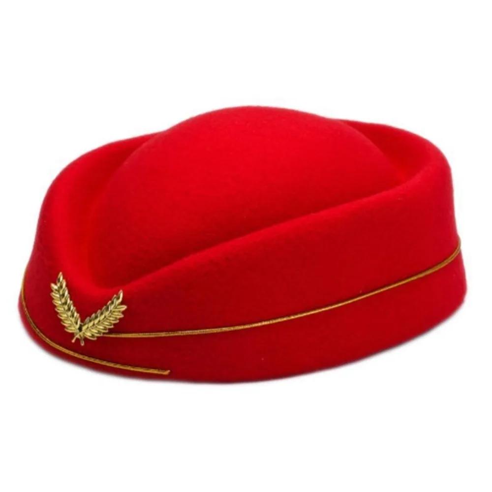 High-quality Work Cap Women Lady Stewardess Hat Beret Hat Air Hostesses Hat Party Hats