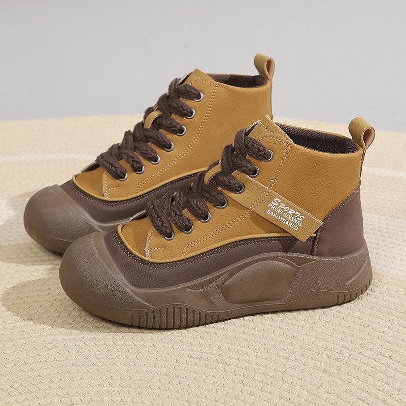 

Высокие туфли-лодочки с цветовым сочетанием, женские, осень 2024 г., новые, толстые, высокие, женские туфли, удобные, вулканизированные туфли Traf 40 жёлтый