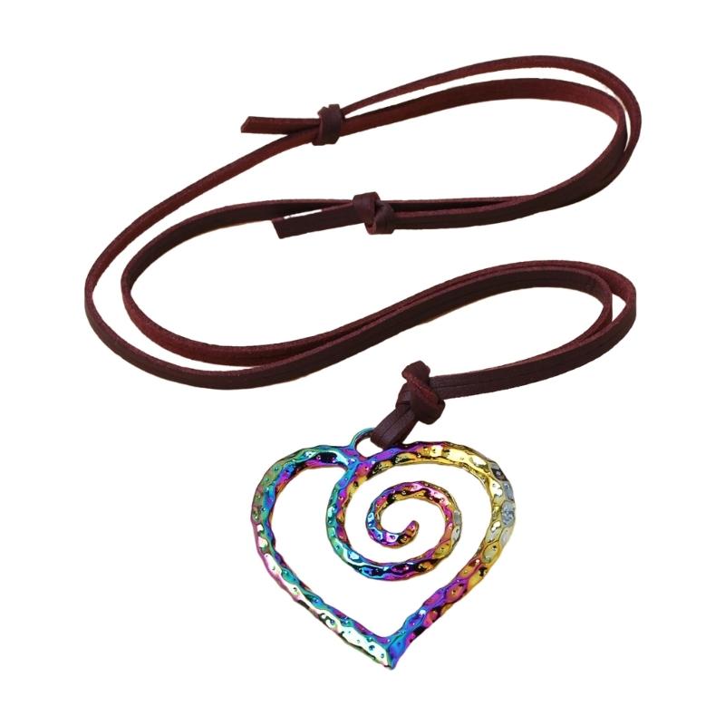 Vintage Heart Necklace Female Temperament Collarbone Chain Korean Student Adjustable Chain Jewelry Gift for Women Girls