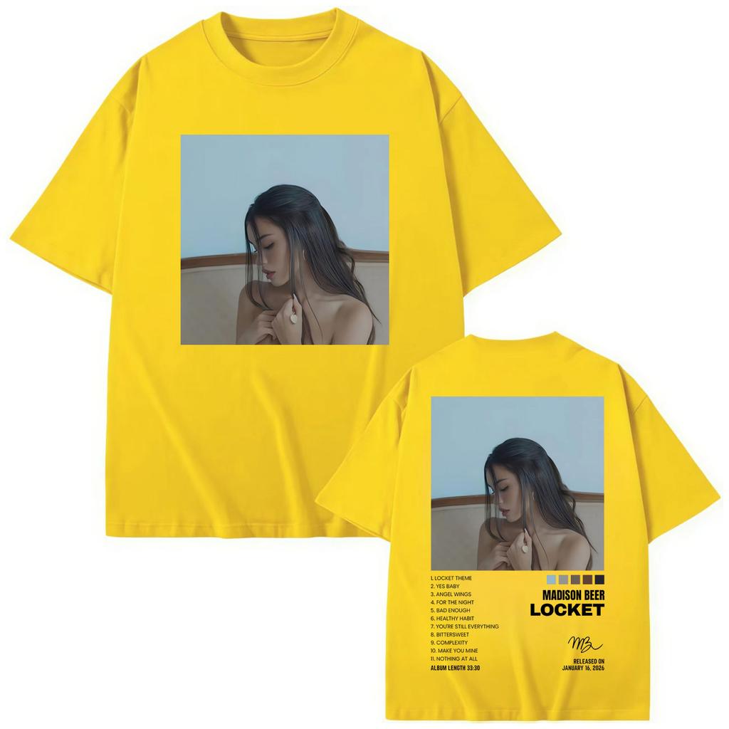 Madison Beer Locket Album Graphic T Shirts Men Women High Quality Fashion Oversized T-shirt Summer Short Sleeve T-shirts