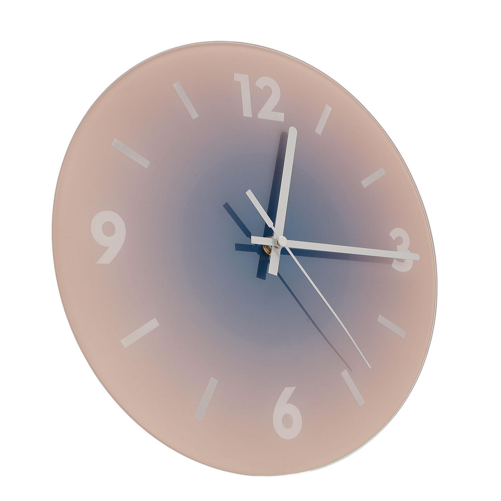 Настенные часы 12 дюймов Nordic Sun Down инновационные стеклянные бесшумные современные настенные часы для гостиной синий