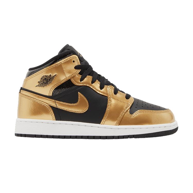 Air Jordan 1 Mid SE GS Metallic Gold Black 38.5