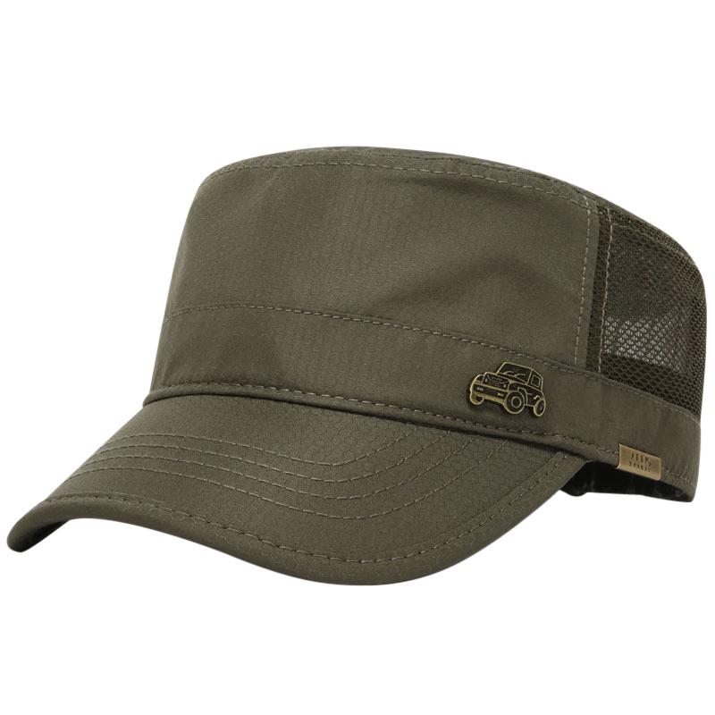 JEEP Men s Flat-Top Mesh Sun Hat One Size (56-61CM Adjustable) армия зеленый