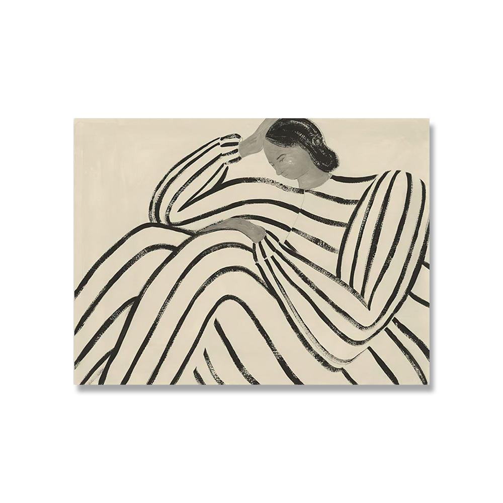 Affiche abstraite de fille de courbe de géométrie de ligne, art mural moderne, peinture sur toile, affiches et impressions, images murales pour la décoration du salon