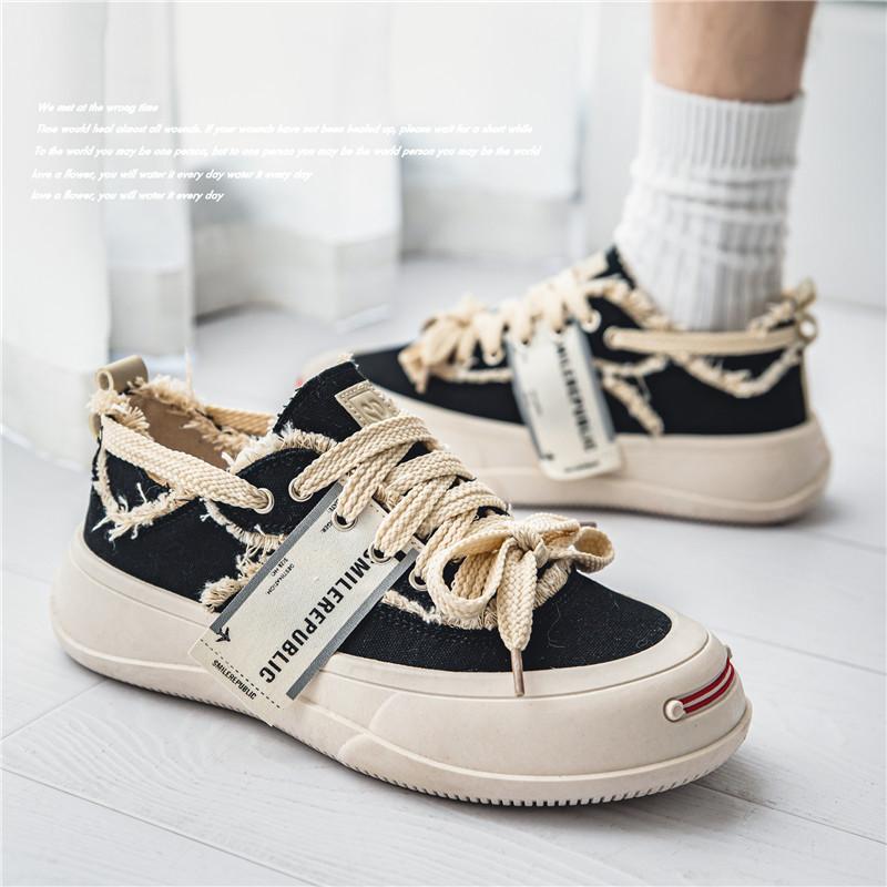 Fashion 2025 New Men's Shoes Fashion Big Head Designer Sports Shoes Men's Canvas Skateboarding Shoes Walking Thick soled Sports Shoes