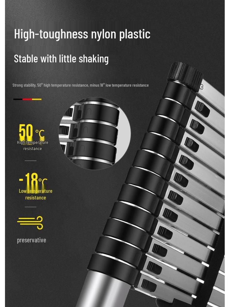 Portable Aluminum Alloy Folding Telescopic Ladder - Single-Sided Household Use