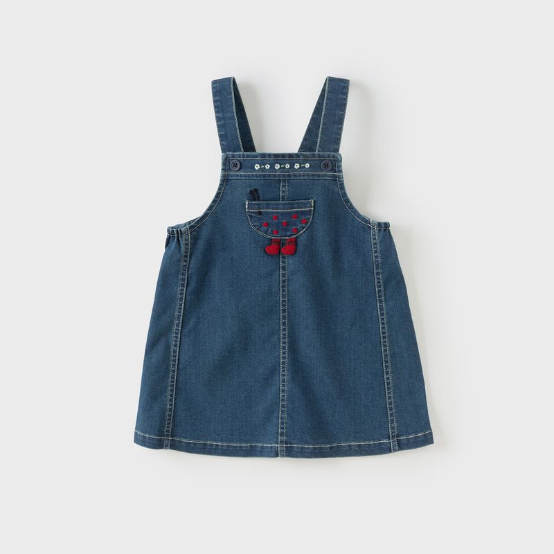 [Same Style as in the Mall] David Bella Kidsren s Denim Suspender Skirt 2026 Spring New Style Girls  Casual Skirt Denim Blue [Ready in Stock] 140