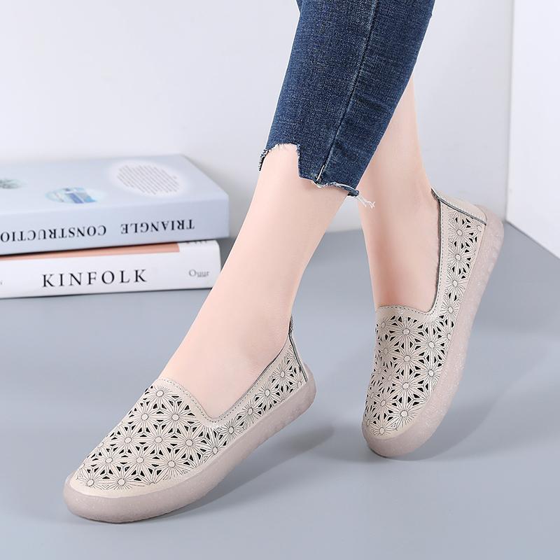 Fashion Fashion Women's Single Strap Set Comfortable Soft Soled Outdoor Hiking Daily Hollow Breathable Casual Flat Shoes Large Size