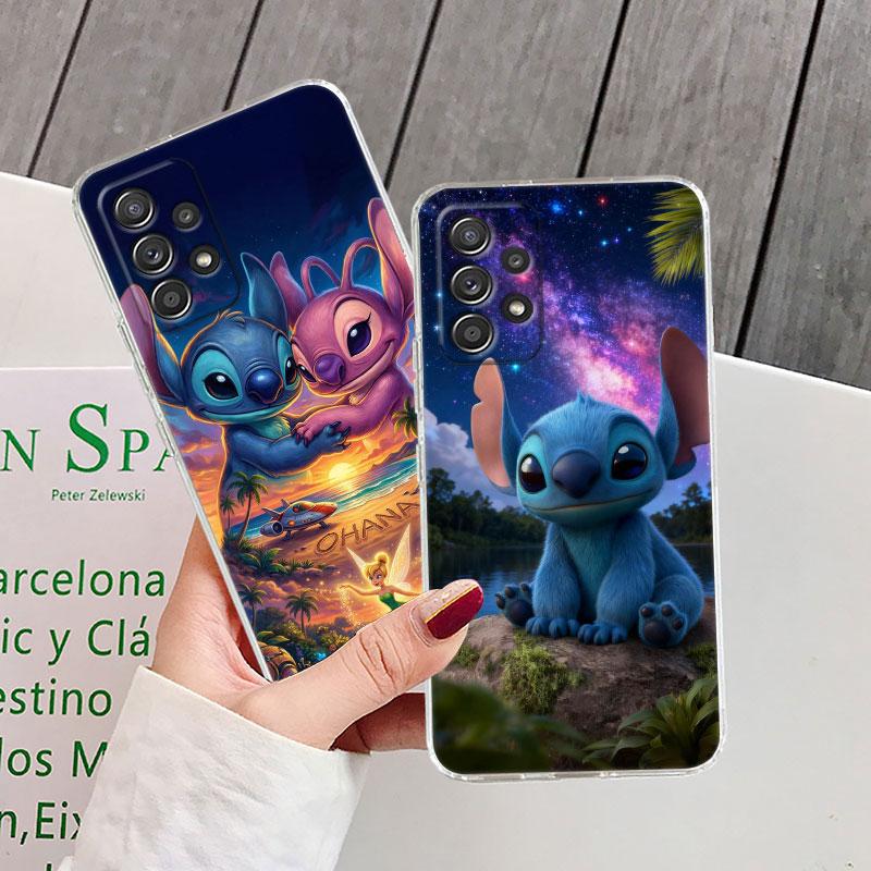 Stitch Disney Clear Case For Samsung Galaxy A57 A37 A56 A36 Cases A55 A54 A35 A26 A07 A17 A16 A06 A34 A15 Soft Shockproof Cover