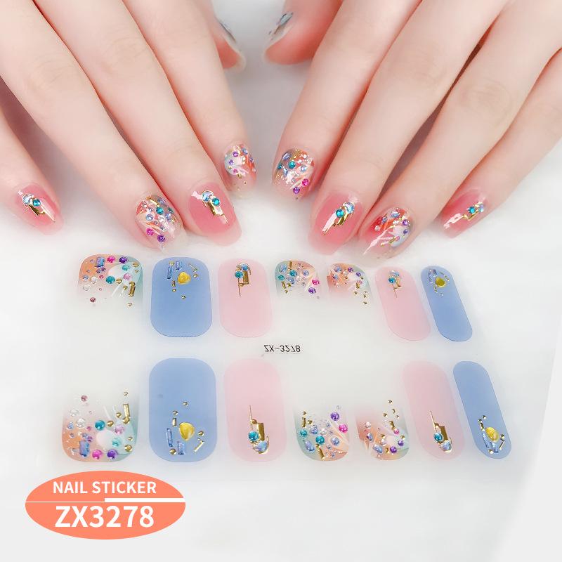 ZX 3D Gel Nail Polish Stickers: Easy-to-Use, Safe, and Healthy Imitation Diamond Adhesive for Stunning Nail Art.