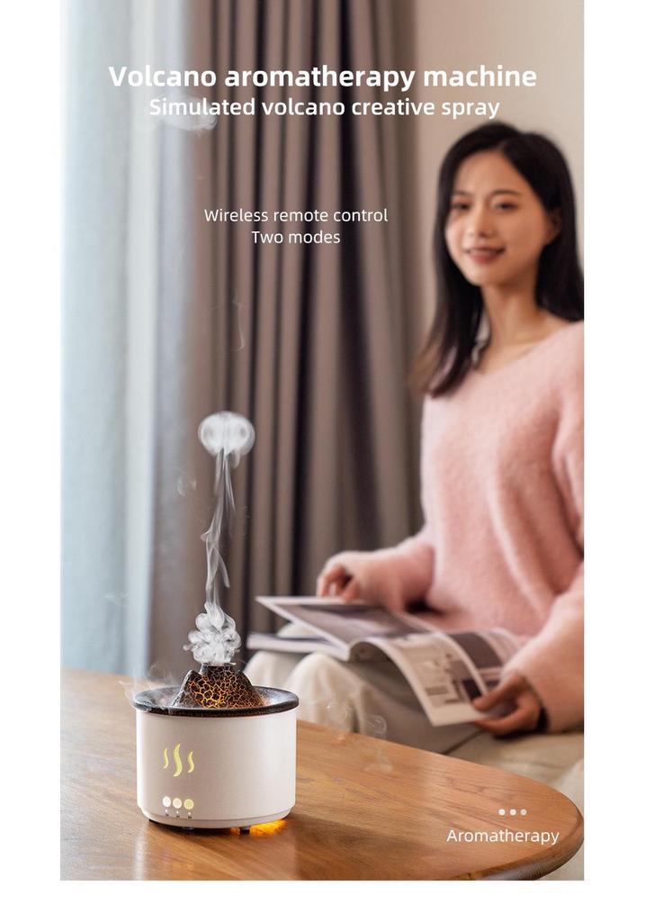 Large Capacity Volcano Bubble Ring Aroma Diffuser Humidifier with Crackle Design for Home Use