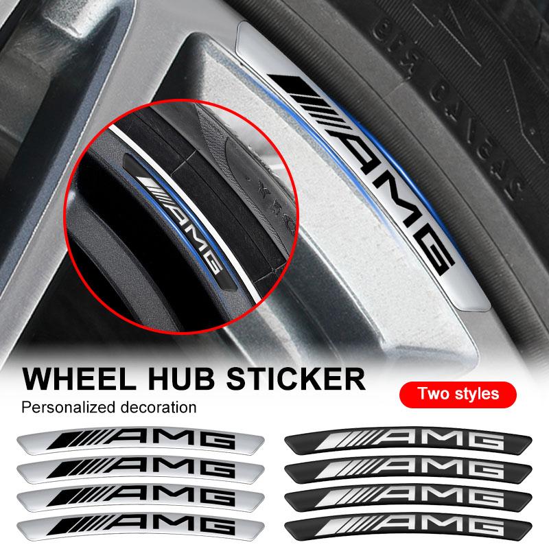 Car Badge Emblem Wheel Hub Rims Decor 3D Stickers Aluminum Caps For Mercedes Benz C200 C230 C240 C250 C280 C300 C320 C350 C400