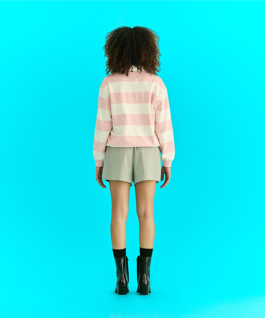 ERER Oxford Collar Stripe T-Shirt Pink