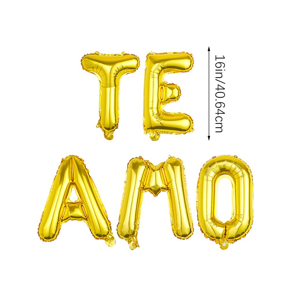 Spanish I love you lettering banner balloon, for Valentine's Day party, proposal, confession, Valentine's Day anniversary