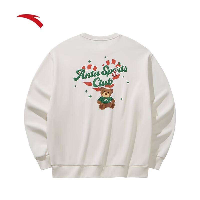 Anta Plush-Lined Christmas Graphic Crew Neck Sweatshirt