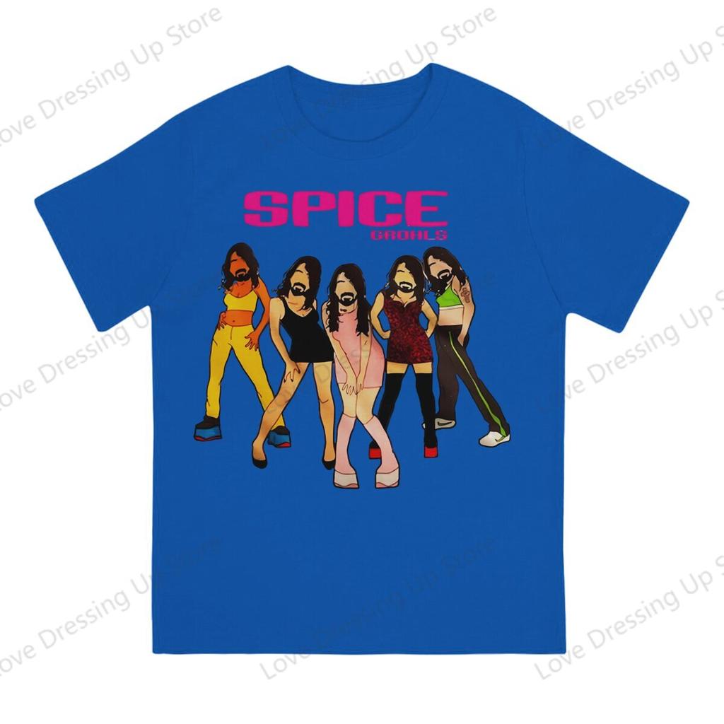 100 Cotton Tshirt Spice Grohls T Shirt Unisex Dave Grohlrock Pop Parody Funny Summer Coolness Street Short Sleeve Top S6xl