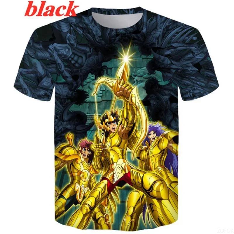 Summer Men's and Womens's Casual Harajuku Short Sleeve New Fashion Anime Saint Seiya 3D Print T-shirt Tops Christmas