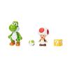 Super Mario Nintendo 4-inch Action Figure 2-Pack: Yoshi & Toad with Accessories