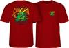 Powell Peralta Steve Caballero DRAGÓN VERDE Y MURCIÉLAGOS Camiseta de Skateboard GRANATE