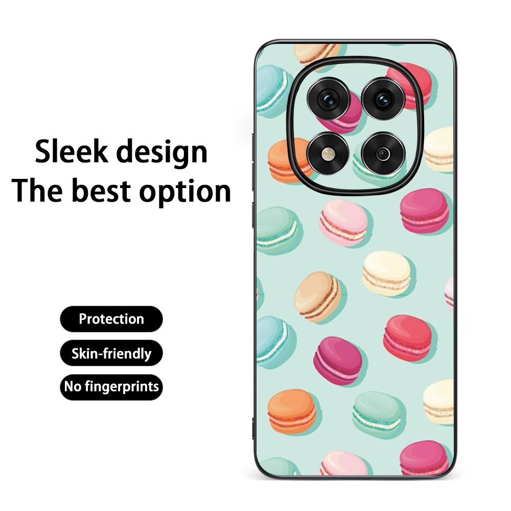 Macaron Cute Pink Girl Pattern Phone Case For Redmi Note 14 13 12 11 Pro Plus S 5G 14C A3 Soft Black Phone Cover