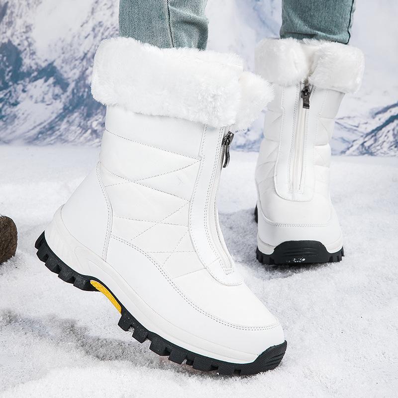 Women's Fleece-Lined High-Top Snow Boots - Warm, Thick, Plus Size Cotton Short Boots for Autumn/Winter Fashion