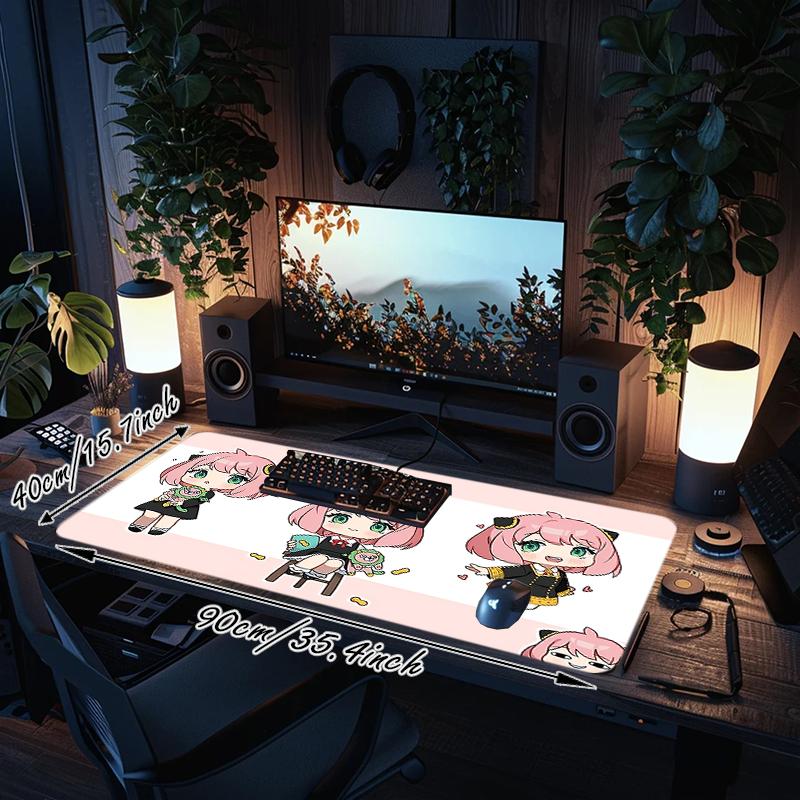 1Pc Chibi Characters Collection Gaming Mouse Pad Keyboard Desk Mat Non-slip Rubber Lock Edge Waterproof Computer Mousepad for Office Home Decor Y1668