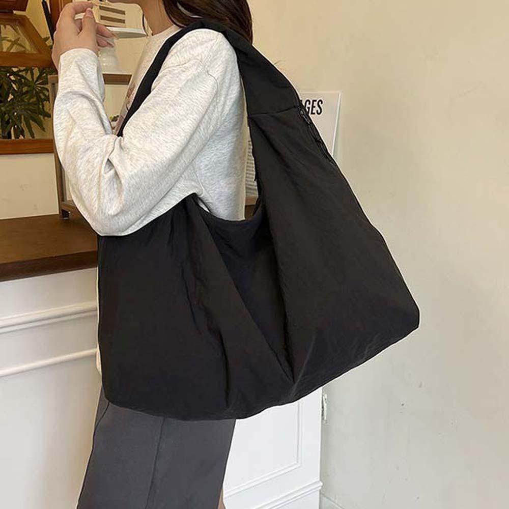 Multi-Pocket Nylon Shoulder Bag Casual Storage Pouch Versatile Large Capacity Tote Bag Outdoor