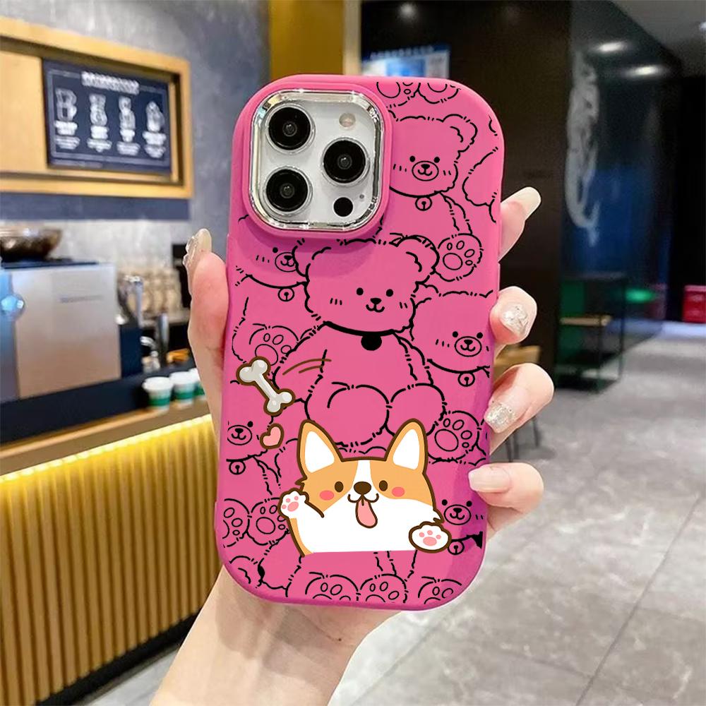 Phone Case: 2D Flat Design Suitable for iPhone 18 17 16 15 14 13 Pro Protective Case, Couple Style, Cute and Healing, Christmas and Halloween Gift