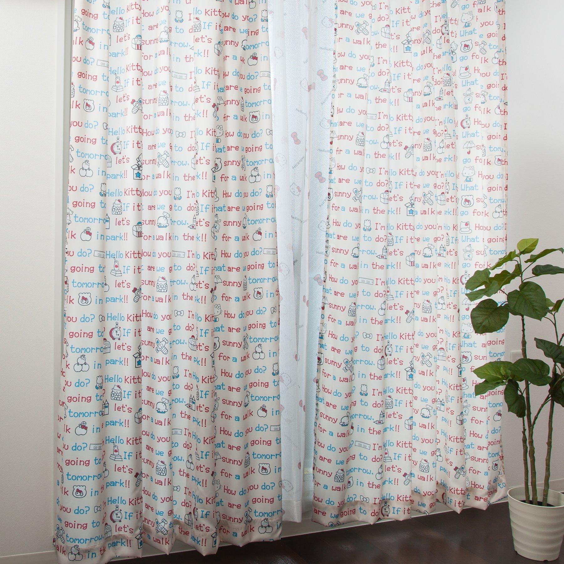 

Sanrio in Hello Kitty Set of 100cm x 135cm Ivory (SANRIO) Made Japan Heat-Insulating Curtains, 2, (W) (L), [SB-6] слоновая кость
