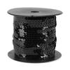 DIY 100 Yards 6mm Shiny Trim Sewing Strings Flat Round Sequins Line Accessory (Black)