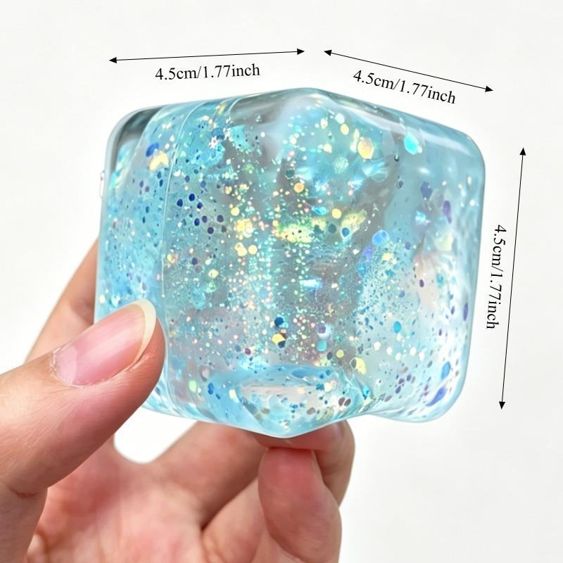 Shiny Cube Maltose Squishy Toy Slow Rising Small Ice Cubes Anti Stress Fidget Toy Stress Ball Sensory Toy Decompression Gifts