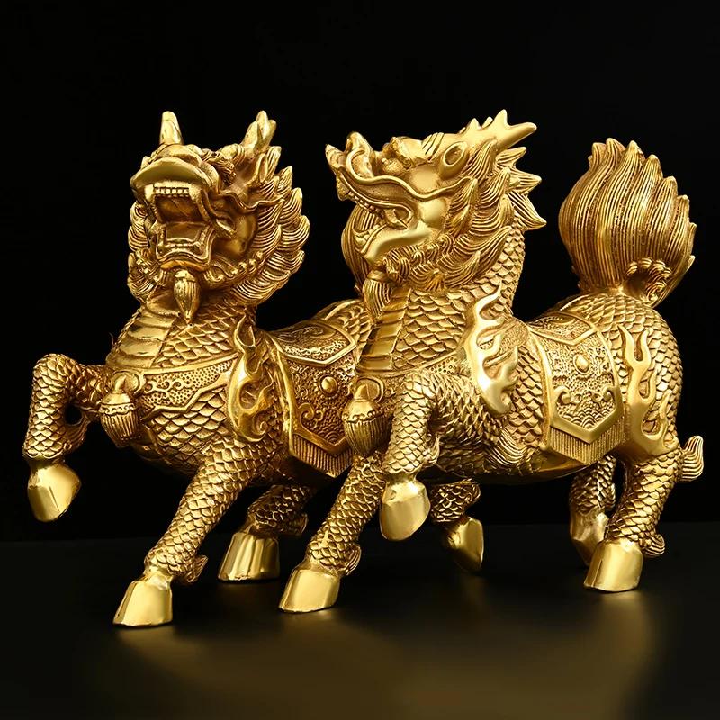 1Pair Copper Unicorn Ornaments Bedroom Living Room Home Decor Shop Opening Gifts