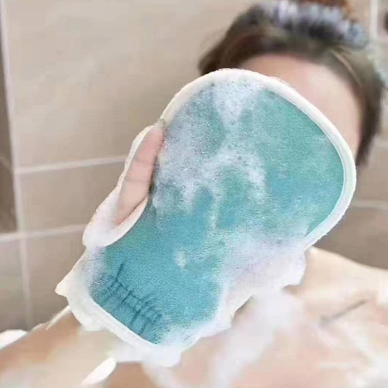 Three-piece Bathing Device Thickened Mud Rubbing and Decontamination Bath Ball Suit Pull Back Strip Long Rub Back Towel