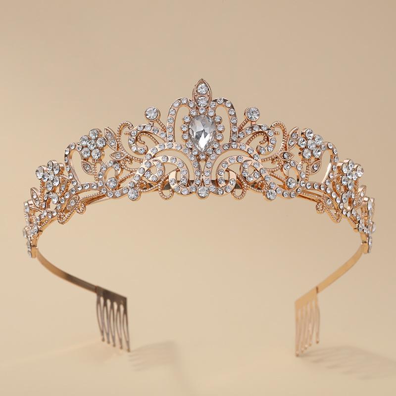 Bridal Crown Headwear Alloy Rhinestone Headband Wedding Crown Birthday Hair Accessories Party Headband Accessories