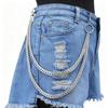 Trendige doppelreihige Metall-Denim-Hosenkette - Modisch und vielseitig