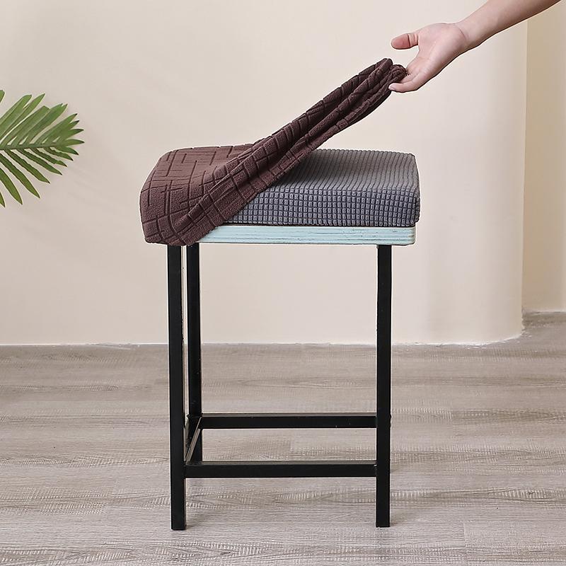 Solid Color Square Stool Chair Cover Counter Durable Saddle Stool Slipcover Dust-Proof Seat Protection Case For El Home