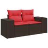 VidaXL Garden Furniture Set with Cushions 6pcs Brown Braided Resin Acacia, Outdoor Sofa Set, Garden Lounge 3326785