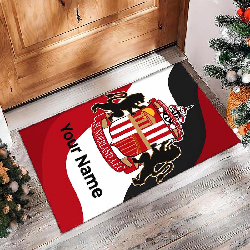 Sunderland FC Printed Crystal Velvet Rug Non‑Slip Crystal Velvet Carpet For Sofa Bedroom Indoor Home Decoration