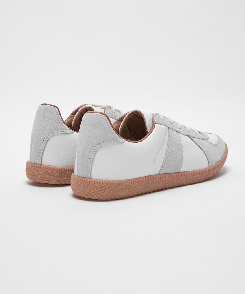 Analog Mood German Army Suede Leather Sneakers (White)
