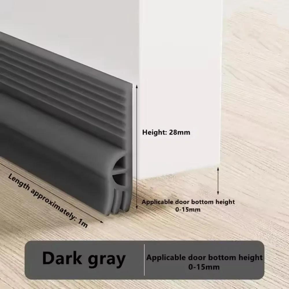 TPE Door Bottom Weatherstripping Triple Soundproof Design For Frameless Sliding Doors Cabinets Closets Shower Rooms 1m