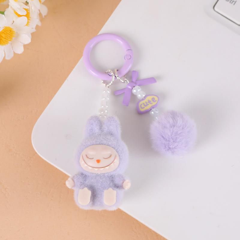 

Flocking Rag CM Pendant Girl Bag Cute Student Doll Pendant Keychain Girlfriend Gift фиолетовый