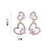 Full Crystal Love Earrings – Hypoallergenic 925 Silver Post, Trendy Celebrity Fashion Jewelry for Women