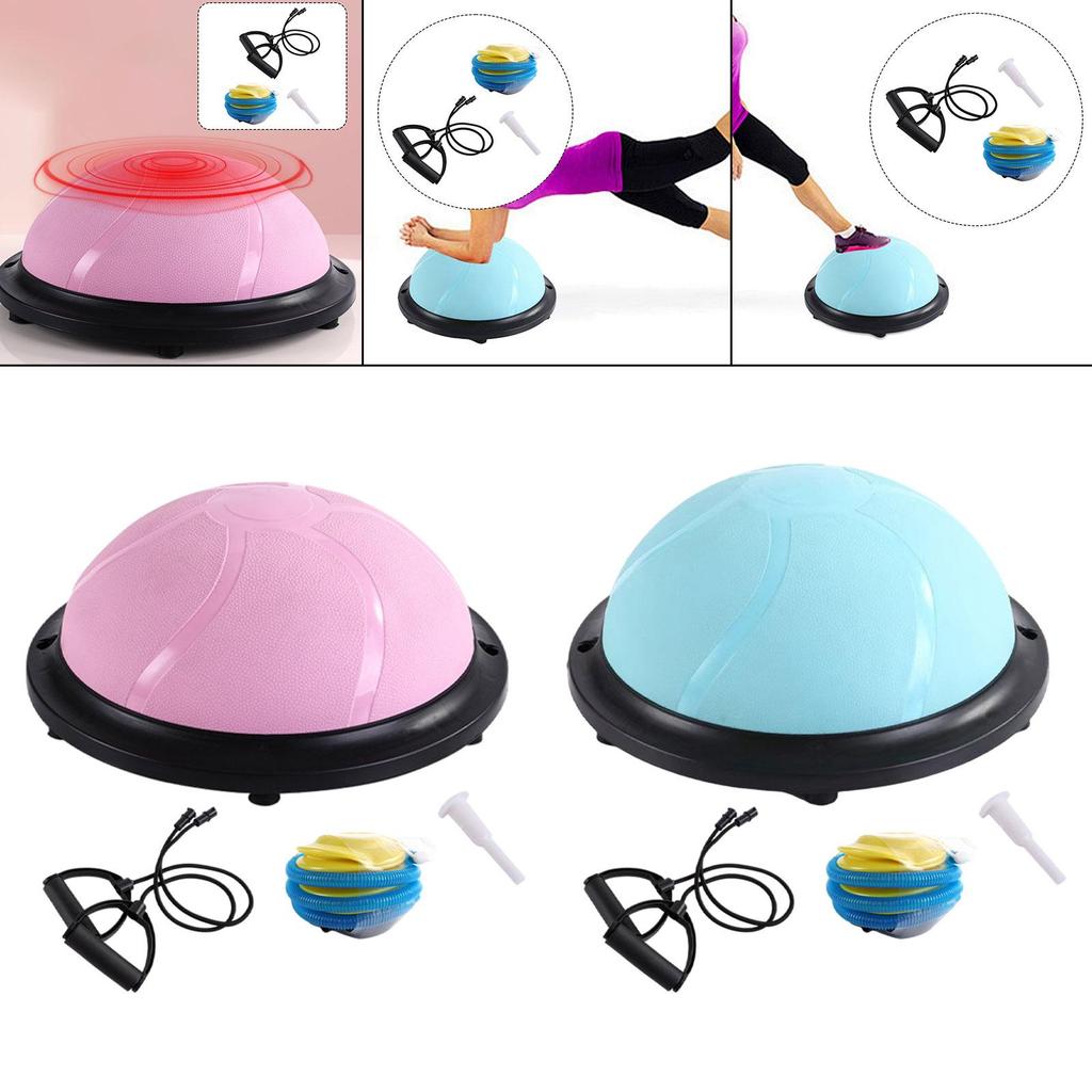 Balance Ball 18inch Anti Slip Base Hemisphere Half Exercise with Resistance Bands And Workout