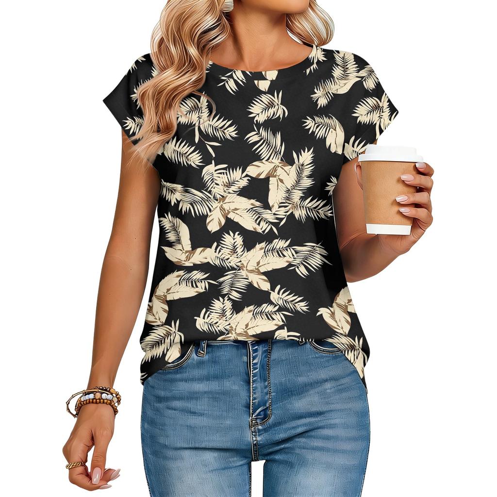 Women's Loose-Fit Fashionable Casual Retro Print T-Shirt