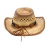 Breathable Spring And Summer Hollow Windproof Top Hat Beach Travel Denim Windproof Sunscreen Straw Hat
