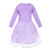 Kids Girls Witch Glinda Print Mesh Rainbow Round Neck Casual Cotton Dress
